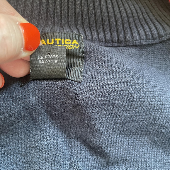 Vintage Y2K Nautica Competition Jacket Men‎ 2XL Full Zip Track Colorblock Knit - Picture 4 of 14